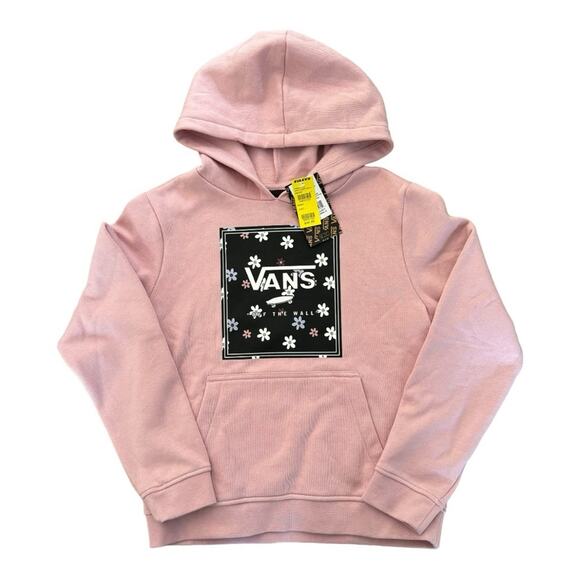 NWT VANS Winter Floral Box Girls Hoodie Mauve Sweatshirt Size Large 14-16 - Picture 1 of 8